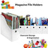 Evelots Magazine File Holder Organizer Box (6, 12, or 24 Pack) for Desk and Shelves, Includes Labels for Organization