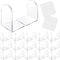 Leinuosen 32 Pcs Clear Acrylic Book Ends, Heavy Duty Non Skid Book Holders with Silicone Pad, Arch Shape for Books,