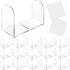 Leinuosen 32 Pcs Clear Acrylic Book Ends, Heavy Duty Non Skid Book Holders with Silicone Pad, Arch Shape for Books,