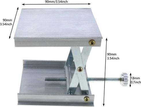 Lab Lifting Platform 90mm Adjustable Rack Silver Tone Aluminum Alloy Lab Jack Lift Stand Support Jack Platform Laser Level Holder
