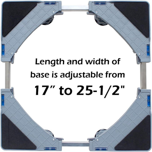 4 400 lbs MaxWorks Adjustable Furniture Dolly with Dual-Locking Wheels, Universal Washing Machine Base Stand, Appliance
