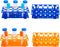 SUPERFINDINGS 4 Sets Plastic Test Tube Rack, Detachable Test Tube Display Stands, Blue and Orange
