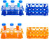 SUPERFINDINGS 4 Sets Plastic Test Tube Rack, Detachable Test Tube Display Stands, Blue and Orange