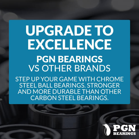 PGN (50 Pack) 608-2RS Bearing - Lubricated Chrome Steel Sealed Ball Bearing 8x22x7mm