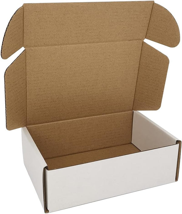 Small Shipping Boxes 6x4x2'' 25 Pack, White Corrugated Cardboard Mailers for Business (CM642-25)