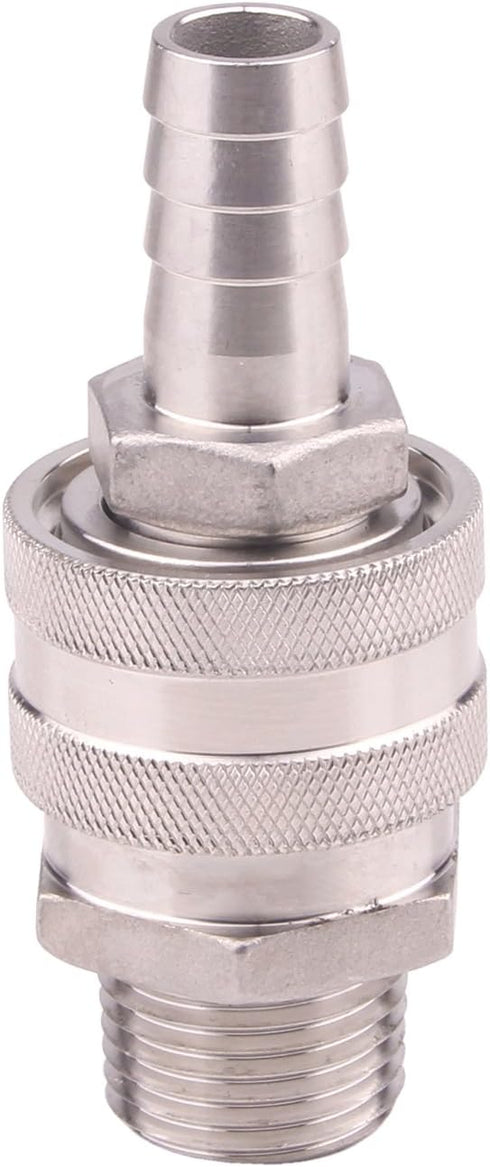 DERNORD 1/2 Inch Stainless Steel Quick Disconnect Set, Beer Brewing Connector Kit