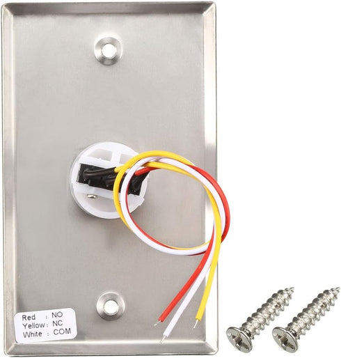 uxcell Door Release Button - Push to Exit Resettable NO/NC/COM Switch for Access Control Panel, 115mmx70mm