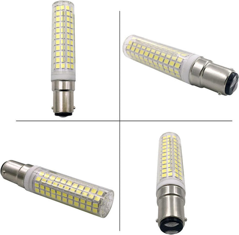 BA15D Bulbs 15W Dimmable, 120V 136-LEDs 2835SMD 6000K 2250LM CRI>90+,150 2-Pack LED Double Contact Bayonet Base