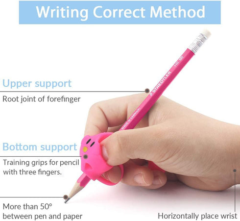 Training Grips for Pencil, Firesara Training Grips for Kids Handwriting Ergonomic 5 Fingers Fixed Sets for Posture