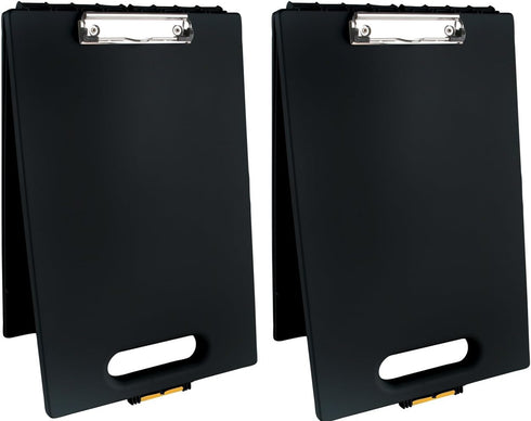 Dexas Clipcase Storage Clipboard with Handle, Set of Two - Black for Organizing Documents.