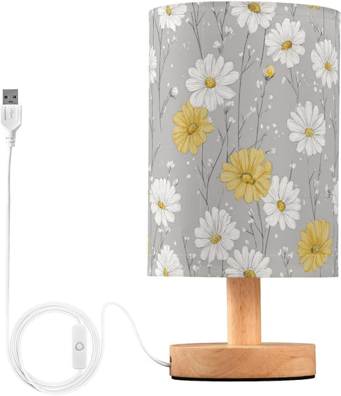 Aslsiy Bedside Table Lamp Cute Daisy Flower (7) Kids Nightstand Lamp Night Light