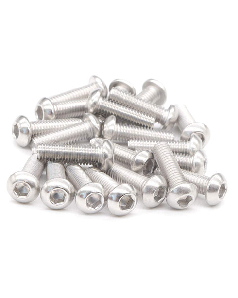 M6 x 1" Button Head Socket Cap Bolts Screws (25pcs), 18-8 Stainless Steel 304 Allen Hex Drive Machine Screw