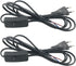 WELWIK 2PCS Light Cord with Switch Plug Black Pure Copper Extension Line 6