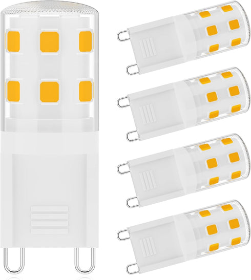 G9 LED Bulbs, 2W, 25W Halogen Equivalent, 250LM, 120V Mini T4 G9 Base, 3000K Warm White, 5 pcs