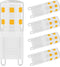 G9 LED Bulbs, 2W, 25W Halogen Equivalent, 250LM, 120V Mini T4 G9 Base, 3000K Warm White, 5 pcs