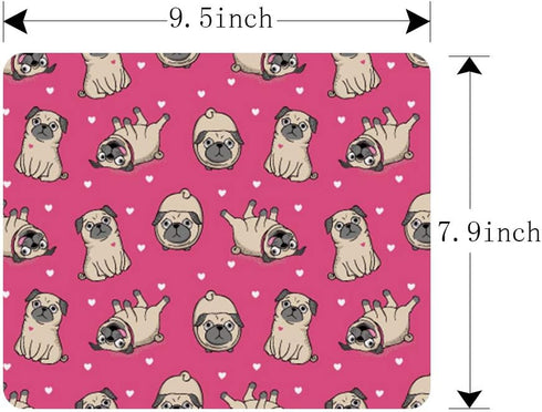 Cute Pug Dog Gaming Mouse Pad - Non-Slip Rubber Mouse Pad for Computers, Personalized for Home Office