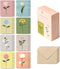 Monolike Message Card The Flower - Mix 40 Cards, 20 Envelopes Pack, Emotional and Sophisticated Mini Cards