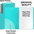 Dunwell 11x17 Portfolio Binder Folder, Aqua, Vertical, with Plastic Sleeves and Poly Cover