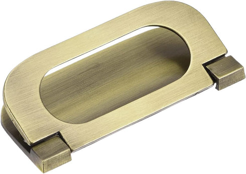 uxcell Finger Flush Pull Handle, 74x34x5mm Rectangle for Drawer Door, Bronze Tone