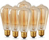 HESSION 6-Pack Vintage Edison Bulbs, ST64 40W E26 Base Amber Glass Warm