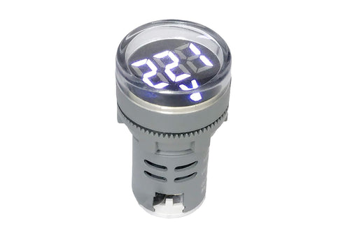NOYITO 80-500V AC Digital Voltmeter, Small Round Head LCD Display in Red Green Yellow Blue White (Pack of 2)