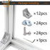 12 Sets 4040 Series Aluminum Extrusion Connectors, 12 pcs Corner Brackets, 24 pcs T Nuts and Screws