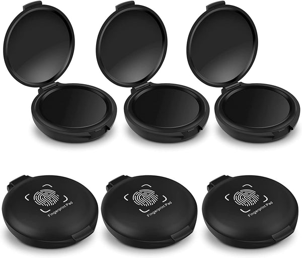 ERKOON 6 Pack Fingerprint Ink Pads, Black Thumbprint Ink Pad for Notary Supplies and Fingerprint Cards