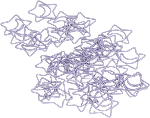 Star Paper Clips, 100pcs Star Moon Design, Cute Small Paperclips for Office School Organizing