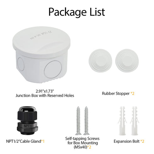 LeMotech Junction Box with Reserved Holes, ABS Plastic Electrical Box, IP55 Waterproof Dustproof Project Enclosure