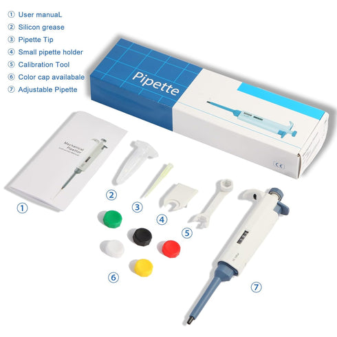 10-100ul Single-Channel Adjustable Pipettes, Manual Micropipette for Laboratory, High Accuracy