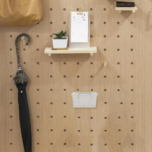 6Pcs POPETPOP Pegboard Bins Kit with Hooks Clear Plastic Storage Organizer Bins for Workbench Garage Tool Parts