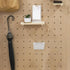 6Pcs POPETPOP Pegboard Bins Kit with Hooks Clear Plastic Storage Organizer Bins for Workbench Garage Tool Parts
