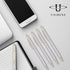Unibene 6 Pcs Steel & Gold Stainless Steel Ballpoint Pens, Black Ink Medium Point, Slim Metallic Retractable Twist Pens