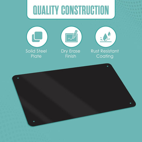 Houseables Magnetic Board, Black Memo Display Panel, 17.5" Wide x 12" High for Wall, Refrigerator, Writing