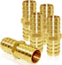 Joywayus 3/4" ID Hose Barb Fitting, Hex Union Brass Adapter for Water/Fuel/Air (Pack of 5)