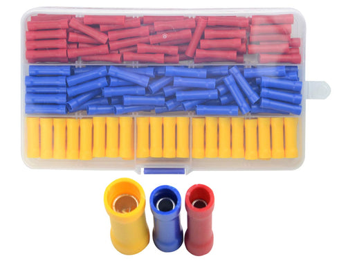 WMYCONGCONG 200 PCS Butt Splice Crimp Connectors - Insulated Electrical Straight Wire Terminal Connectors Assortment Kit