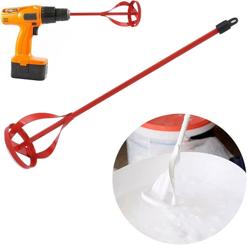 Paint Mixer, 1-5 Gallon Bucket Mortar Mixer for Drill, Steel Hex Rod Power Tool for Grout and Mortar