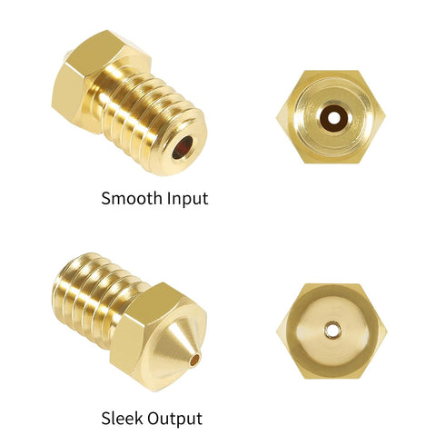 Aokin 16 Pcs 3D Printer Brass Nozzles - Extruder Nozzles for E3D V5 V6, 0.2mm to 1.0mm for 1.75mm Filament