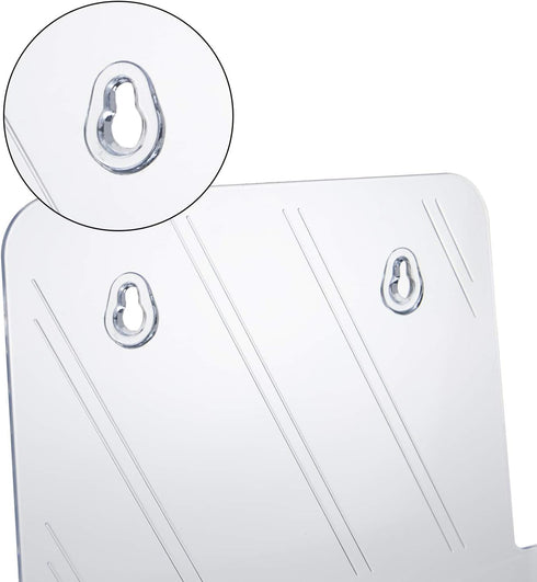 Yarlung 2 Pack Acrylic Brochure Holder, Clear Booklet Display Stand 8.5 x 11 Inches for Desk or Wall Mount