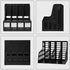 SAYEEC 4 Compartment File Holder, Plastic Magazine Organizer with Blank Labels for A5 Notebook Storage