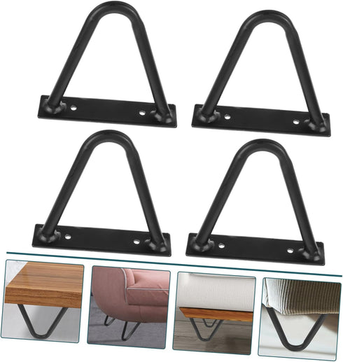 4pcs DOITOOL Metal Hairpin Table Legs Durable and Easy to Install Furniture Legs for Coffee Tables Desks and Tv Stands