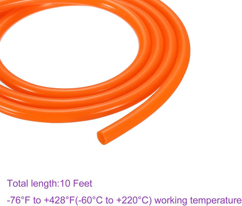 DMiotech 5/32" ID 1/4" OD 10 Feet Orange Silicone Tube, Industrial Tubing for Water Air Pump