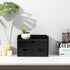 Black Bamboo Desk Organizer - Wooden Storage Cabinet with 3 Drawers and Shelf for Home Office Workspace Organization