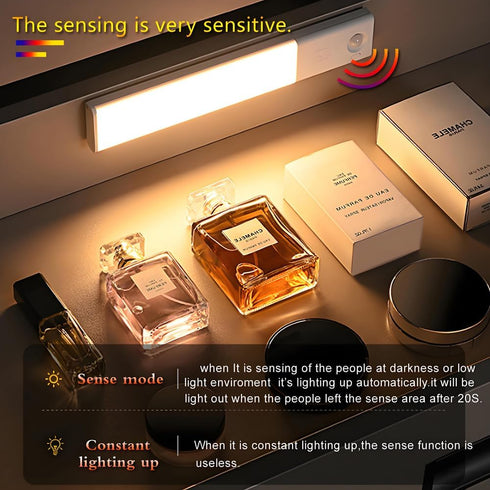 9.8inch 3 dimming 38pcs 3.0M (1200mAh) LED Intelligent motion senses Cabinet lamp of length Colors adjusts