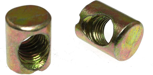 RLECS 12pcs M8 Pozidriv Hammer M8 15mm Slotted Barrel Nuts Cross Dowels Slotted Nuts Horizontal Hole Nut Embedded Nut