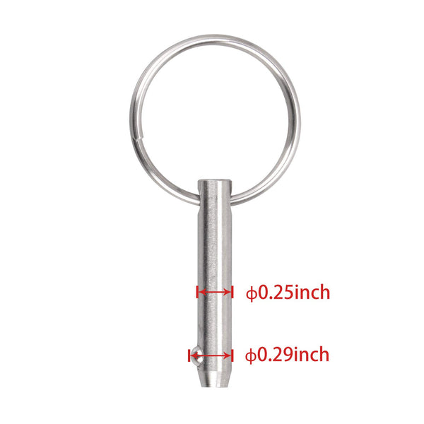 Quick Release Pin Bimini Top Pin, Diameter 0.25 Inch, Total Length 2 Inch, 316 Stainless Steel (4 Pieces)