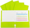 C-Line Laminated Paper, 2-Pocket Portfolio, 3-Hole Punched, Green, Box of 25 (CLI06313)