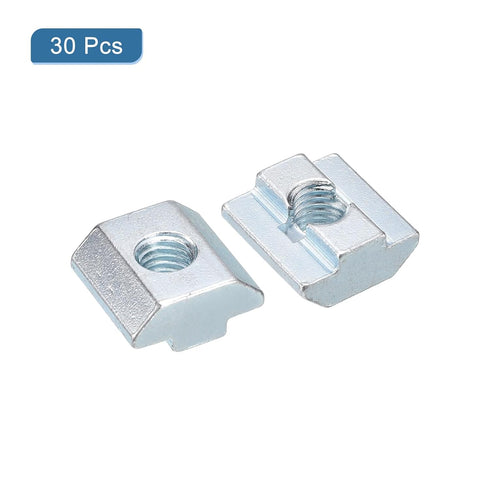 uxcell 30pcs T Nuts, Nickel Plated Carbon Steel T Slot Bolts, M8 Hammer Head Fastener for Aluminum Extrusion Profile