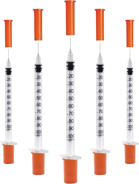 U-100 1cc Syringes with 31g 5/16" (8mm) , Individually Wrapped, Pack of