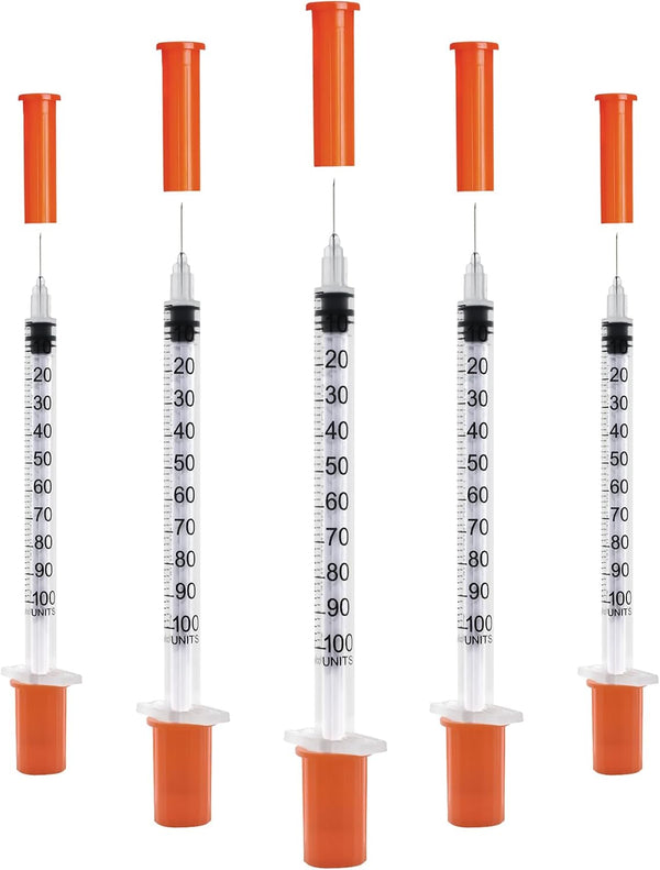 U-100 1cc Syringes with 31g 5/16" (8mm) , Individually Wrapped, Pack of